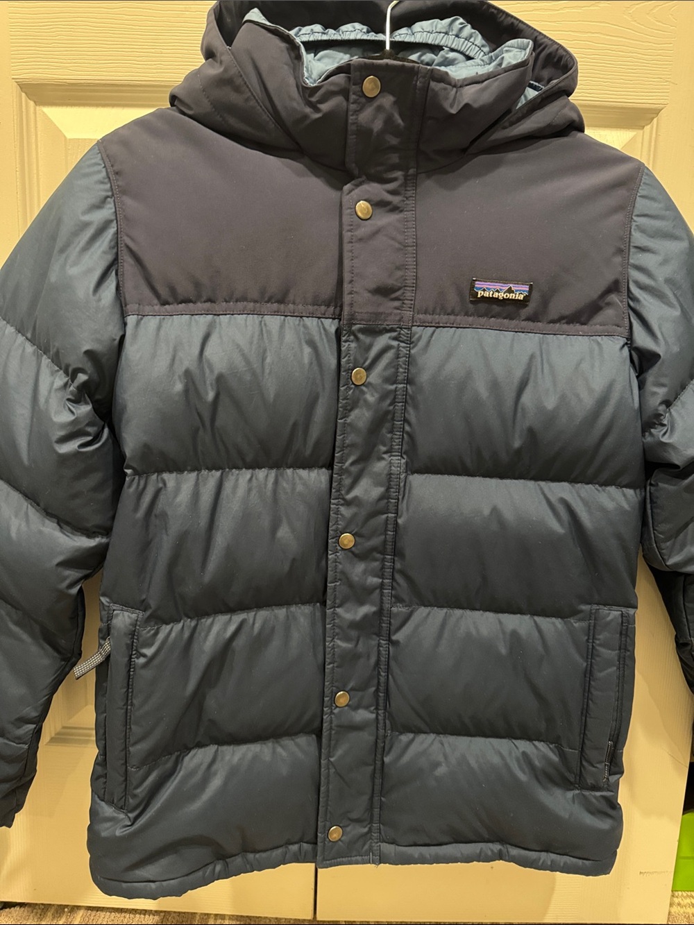 Patagonia Navy Puffer Jacket with Hood